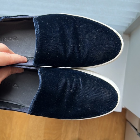 Vince Warren Blue Velvet Platform Slip On Sneaker - Picture 4 of 9